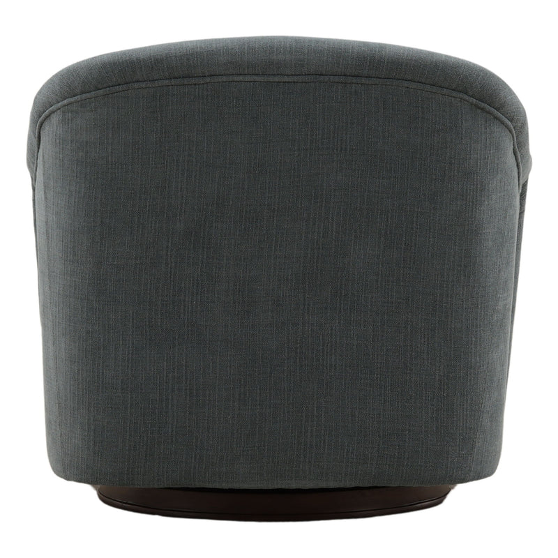 Lili - Swivel Chair - Blue And Dark Brown