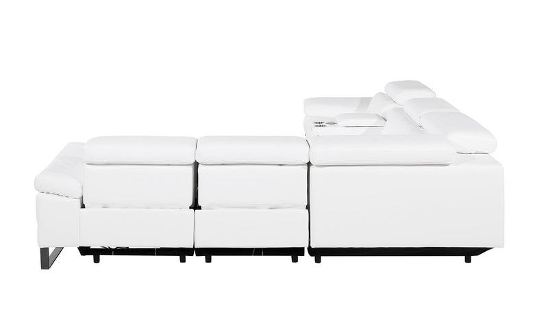 1246 - 6-Piece L-Shaped Modular Power Reclining Sectional With 3 Power Recliners And Power Headrests