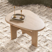 Classic Home Langford coffee table with wooden top and metal legs, modern design for living room décor.