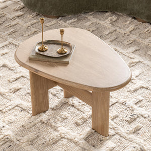 Classic Home Langford coffee table with wooden top and metal legs, modern design for living room décor.