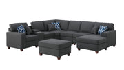 Tina - 8 Piece Upholstered Sectional With Ottoman - R&R Furniture Gallery (Fountain Valley, CA)