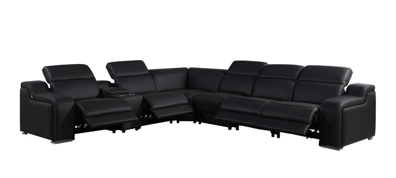 1116 - 7-Piece L-Shaped Sectional Sofa In With 4 Power Recliners & Power Headrests