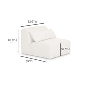 Tarra - Chenille Modular Armless Chair - Cream - R&R Furniture Gallery (Fountain Valley, CA)