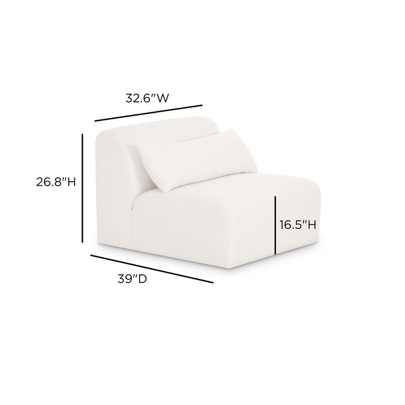 Tarra - Chenille Modular Armless Chair - Cream - R&R Furniture Gallery (Fountain Valley, CA)