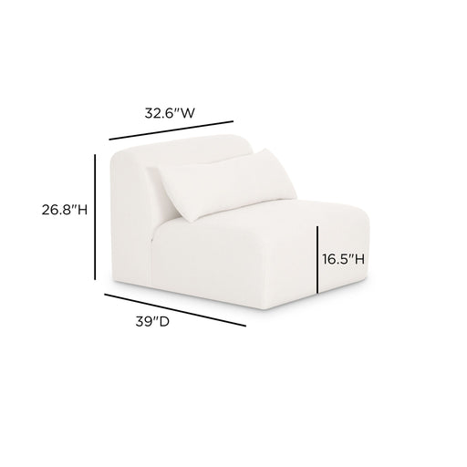 Tarra - Chenille Modular Armless Chair - Cream - R&R Furniture Gallery (Fountain Valley, CA)