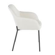 Pair of Lumi Source Daniella contemporary dining chairs with sleek, modern design and neutral upholstery, set of two.