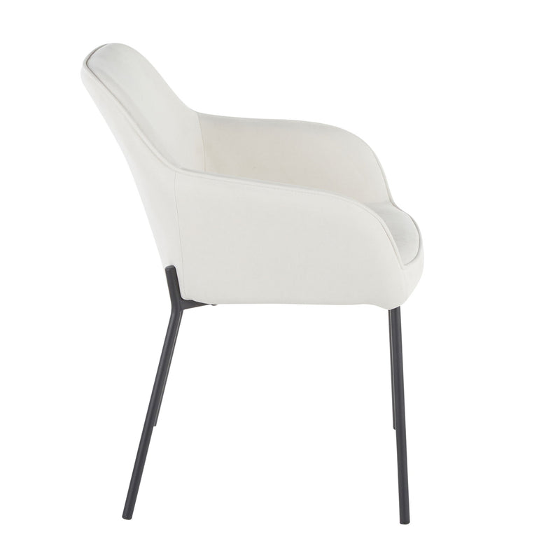 Pair of Lumi Source Daniella contemporary dining chairs with sleek, modern design and neutral upholstery, set of two.