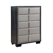 Nicola - Chest - Silver Synthetic Leather & Black - R&R Furniture Gallery (Fountain Valley, CA)