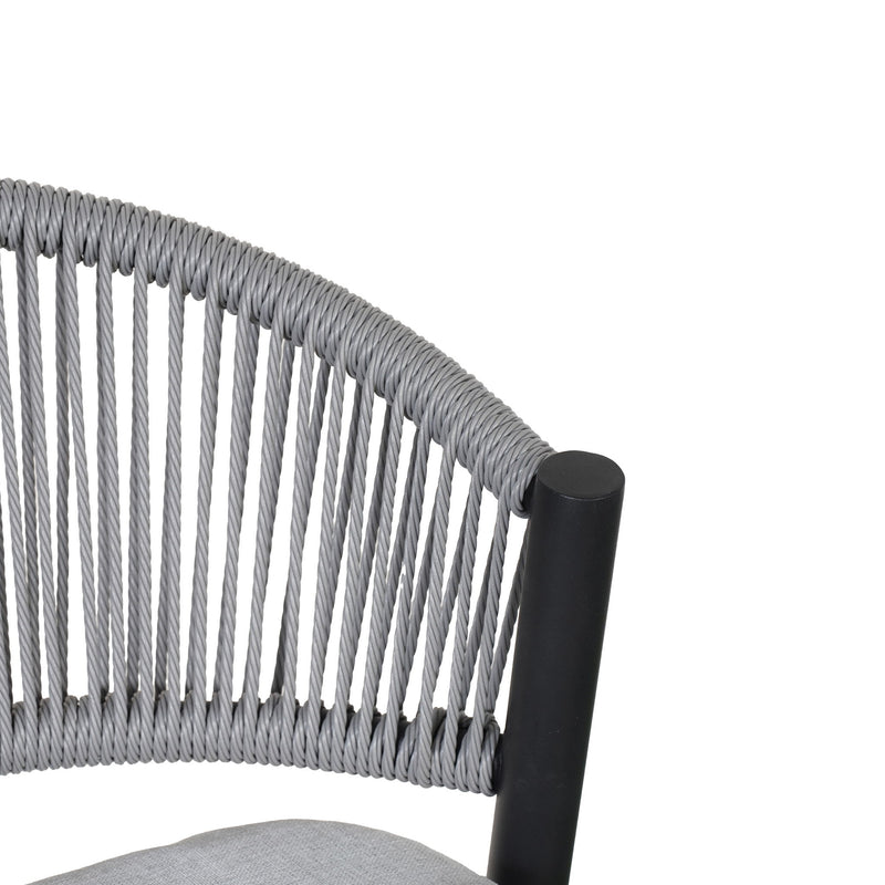 Outdoor Bar Height Metal Frame Counter Stools With Scallop Shaped Backrest & Water Resistant Cushions - R&R Furniture Gallery (Fountain Valley, CA)