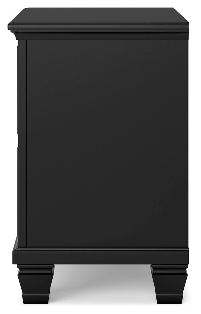 Lanolee - Two Drawer Nightstand - Black - R&R Furniture Gallery (Fountain Valley, CA)