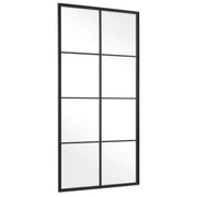 Black iron Rousseau Accent Mirror by Uttermost featuring a vintage-inspired window frame design.