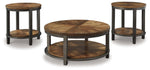 Roybeck - Occasional Table Set (Set of 3) - Light Brown / Bronze - R&R Furniture Gallery (Fountain Valley, CA)