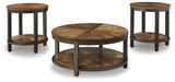 Roybeck - Occasional Table Set (Set of 3) - Light Brown / Bronze - R&R Furniture Gallery (Fountain Valley, CA)