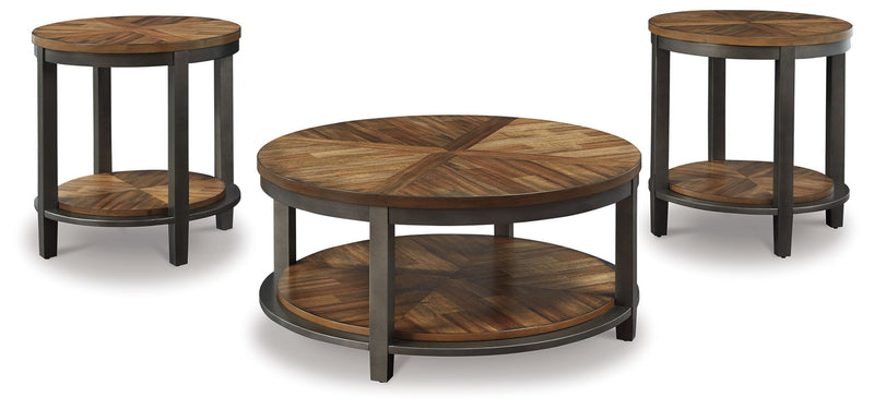 Roybeck - Occasional Table Set (Set of 3) - Light Brown / Bronze - R&R Furniture Gallery (Fountain Valley, CA)