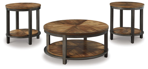 Roybeck - Occasional Table Set (Set of 3) - Light Brown / Bronze - R&R Furniture Gallery (Fountain Valley, CA)