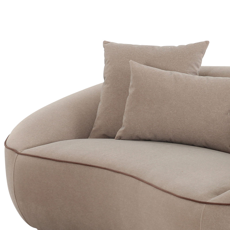 Jenny - Faux Mohair Loveseat - Taupe - R&R Furniture Gallery (Fountain Valley, CA)