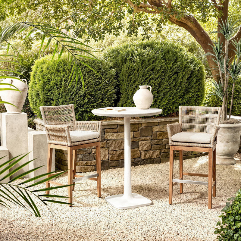 Classic Home Valerie counter height stool with wooden seat and metal legs, ideal for kitchen or bar area.