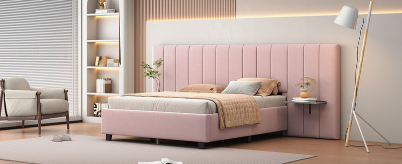 Upholstered Platform Bed With Big Headboard - R&R Furniture Gallery (Fountain Valley, CA)