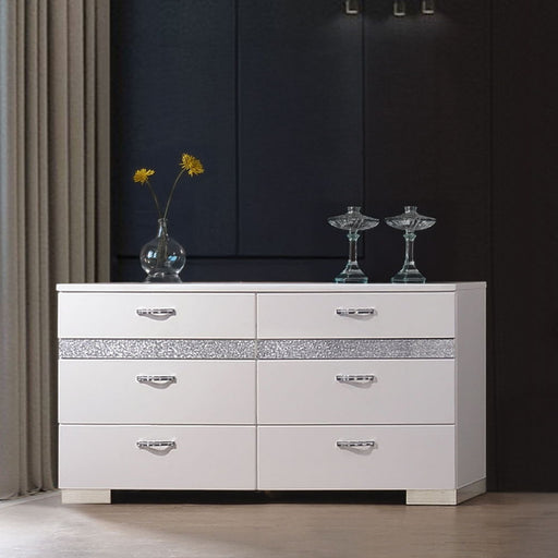 Naima II - Dresser - White High Gloss - R&R Furniture Gallery (Fountain Valley, CA)