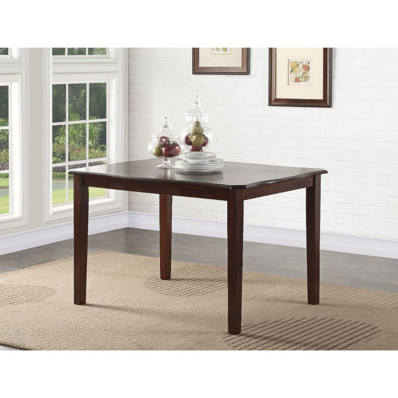 Ingeborg - 5 Piece Dining Set - Black Synthetic Leather & Espresso - R&R Furniture Gallery (Fountain Valley, CA)