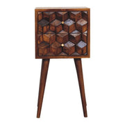 Mini Cube Carved 2 Drawer Nightstand - R&R Furniture Gallery (Fountain Valley, CA)