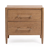 Classic Home Alisen 2 Drawer Nightstand in Napa Grove finish, accent piece with wood grain and modern design, shown with drawers closed.