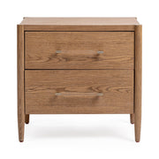 Classic Home Alisen 2 Drawer Nightstand in Napa Grove finish, accent piece with wood grain and modern design, shown with drawers closed.