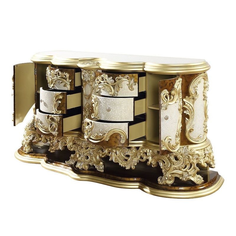 Desiderius - Dresser - Antique Gold & Hand Painted Brown - R&R Furniture Gallery (Fountain Valley, CA)