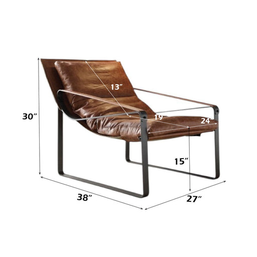 Quoba - Accent Chair - Cocoa Top Grain Leather - R&R Furniture Gallery (Fountain Valley, CA)