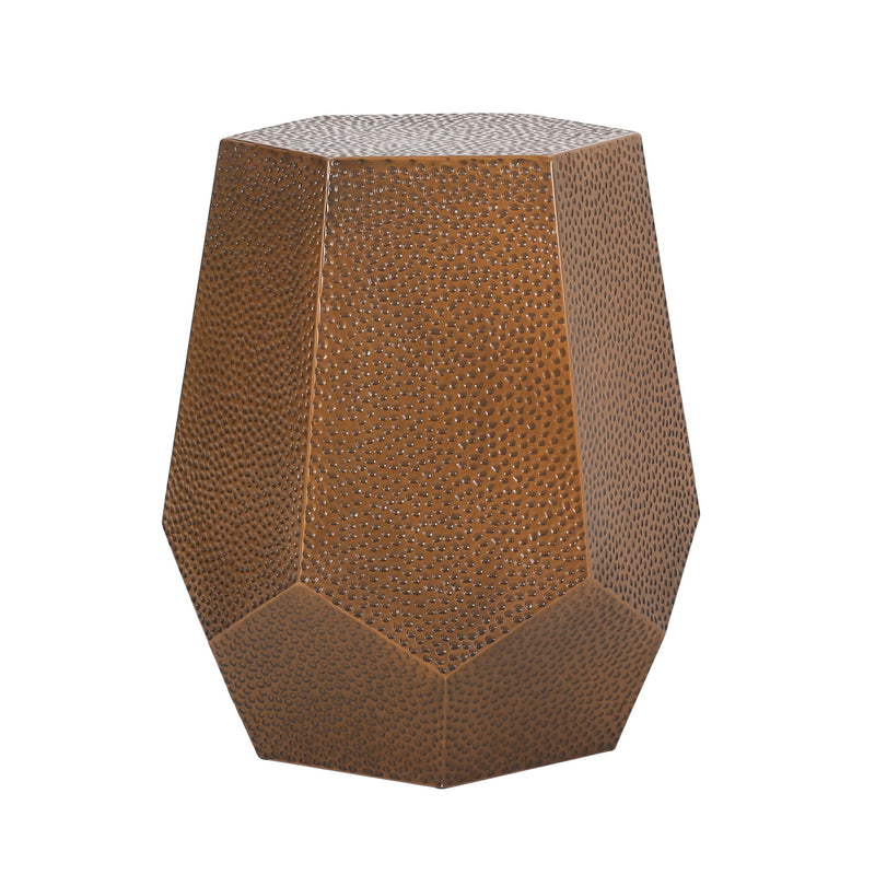 Modern hammered iron geometric end table by Noble House featuring a sleek design and sturdy construction for stylish living rooms.