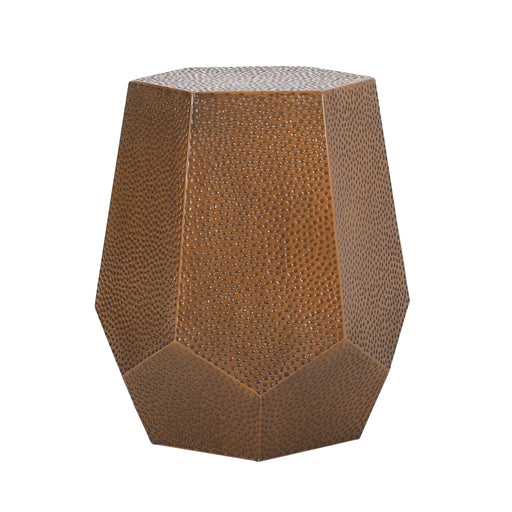 Modern hammered iron geometric end table by Noble House featuring a sleek design and sturdy construction for stylish living rooms.