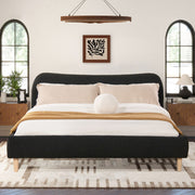 Roman - Curved Headboard Upholstered Platform Bed - R&R Furniture Gallery (Fountain Valley, CA)