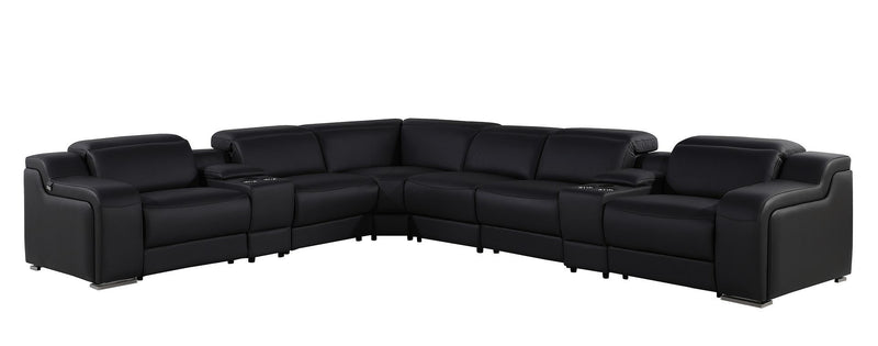 1116 - 8-Piece L-Shaped Sectional Sofa In With 3 Power Recliners & Power Headrests