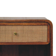 Open Woven Bedside Table, 1 Drawer - Chestnut - R&R Furniture Gallery (Fountain Valley, CA)