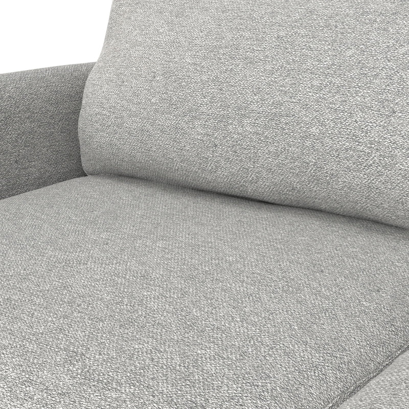 Livingston upholstered stationary sofa by Simpli-Home with plush fabric and cushioned armrests in a modern living room setting.