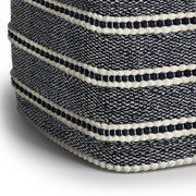 Corrie - Square Outdoor / Indoor Pouf - Navy / White - R&R Furniture Gallery (Fountain Valley, CA)