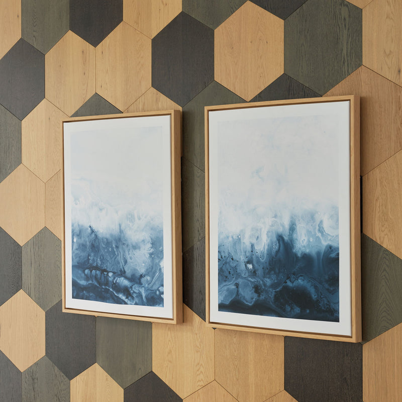 Holport - Wall Art Set (Set of 2) - Blue / White - R&R Furniture Gallery (Fountain Valley, CA)