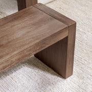 Classic Home Glendale 64-inch toasted chestnut dining bench with wooden seat and sturdy legs for kitchen or dining room use.