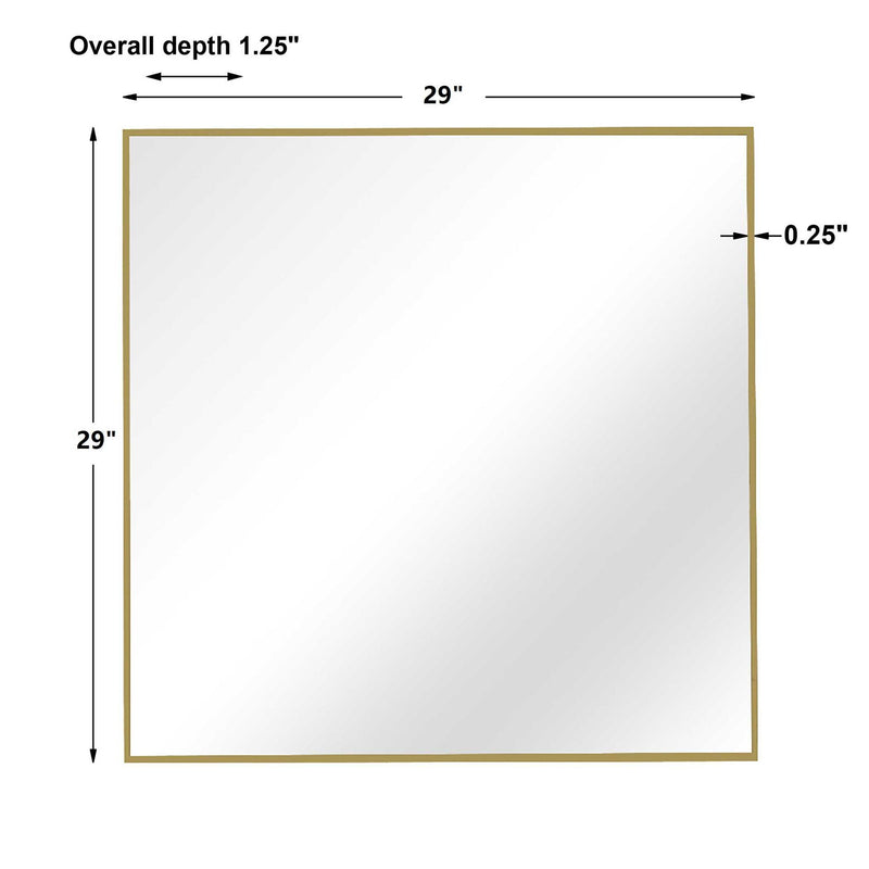 Uttermost Alexo square wall mirror with sleek frame, reflecting a contemporary interior design.