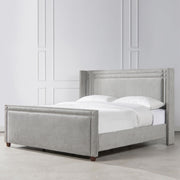 Elle - Wingback Upholstered King Bed - Silver Gray - R&R Furniture Gallery (Fountain Valley, CA)