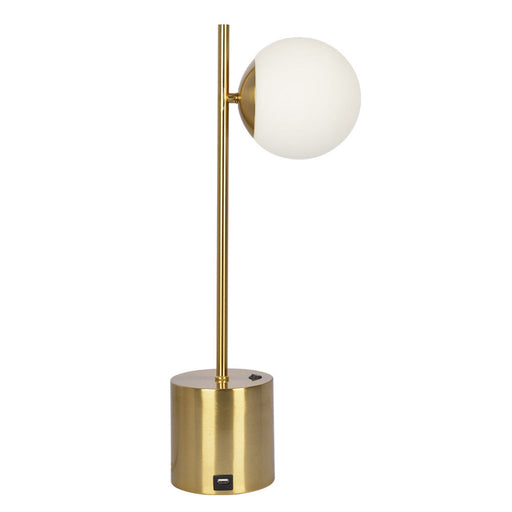 Ethereal - Modern Small Table Lamp, Desk Lamp Fixture With Globe Shade - Gold / White - R&R Furniture Gallery (Fountain Valley, CA)