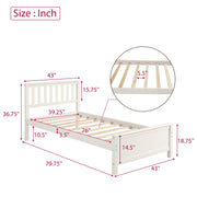 DreamHaus platform bed with headboard, footboard, and wood slat support, showcasing sturdy wooden frame and modern design.