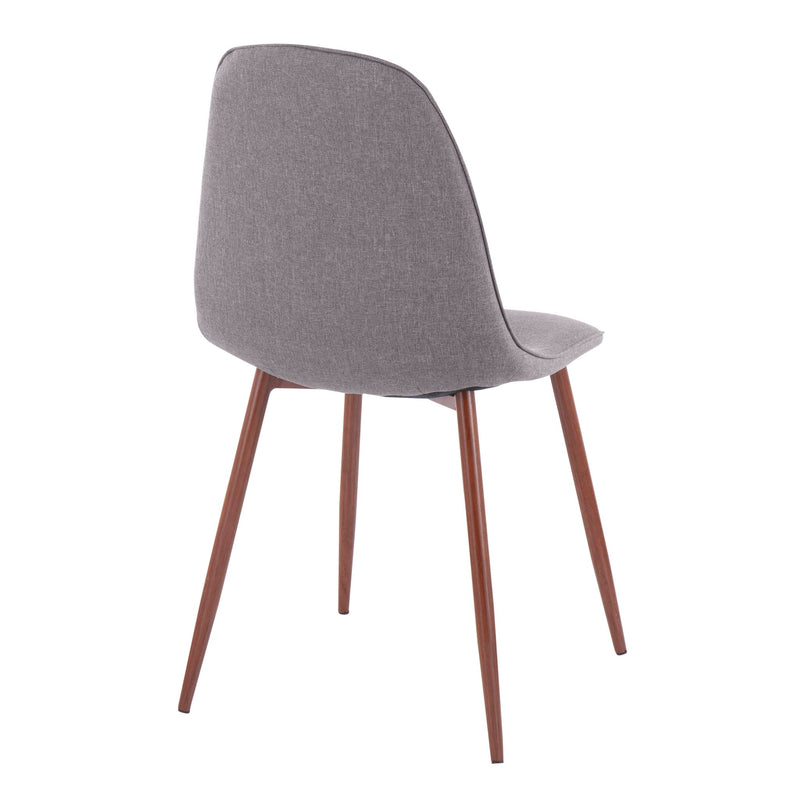 Pebble Contemporary Upholstered Dining & Accent Chair Set of 2 — Walnut Legs - R&R Furniture Gallery (Fountain Valley, CA)