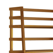 Handcrafted Acadian ladder shelf bookcase by Simpli-Home with multiple wooden shelves and a natural finish.