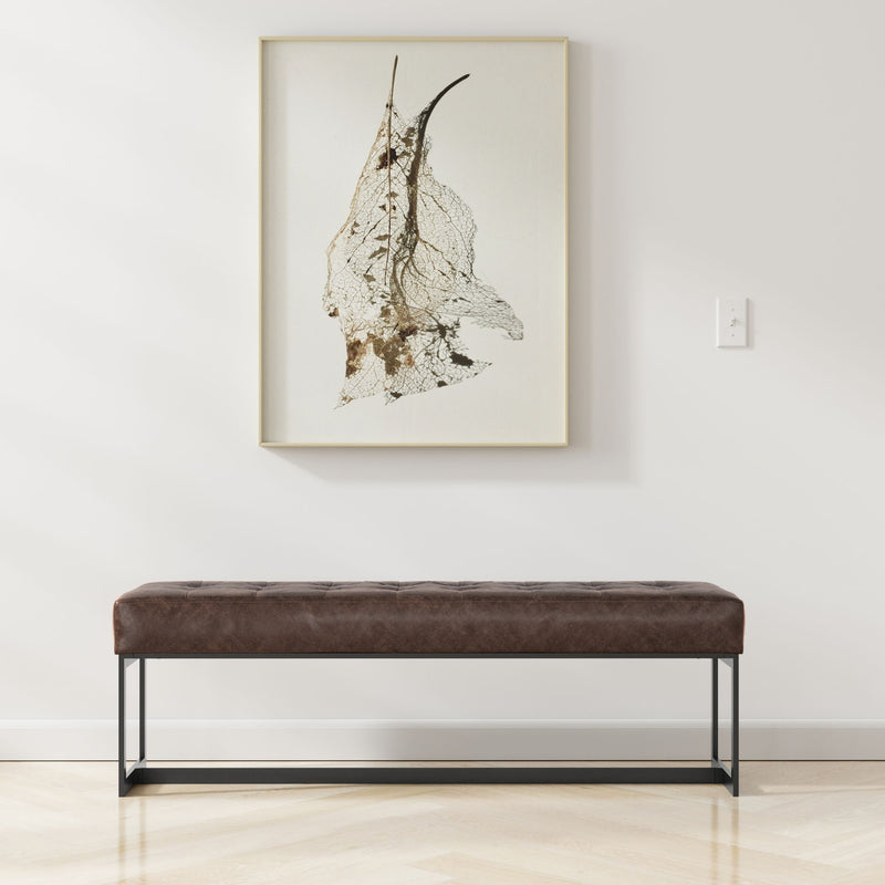 Penelope - Ottoman Bench With Genuine Leather Upholstery - Brown - R&R Furniture Gallery (Fountain Valley, CA)