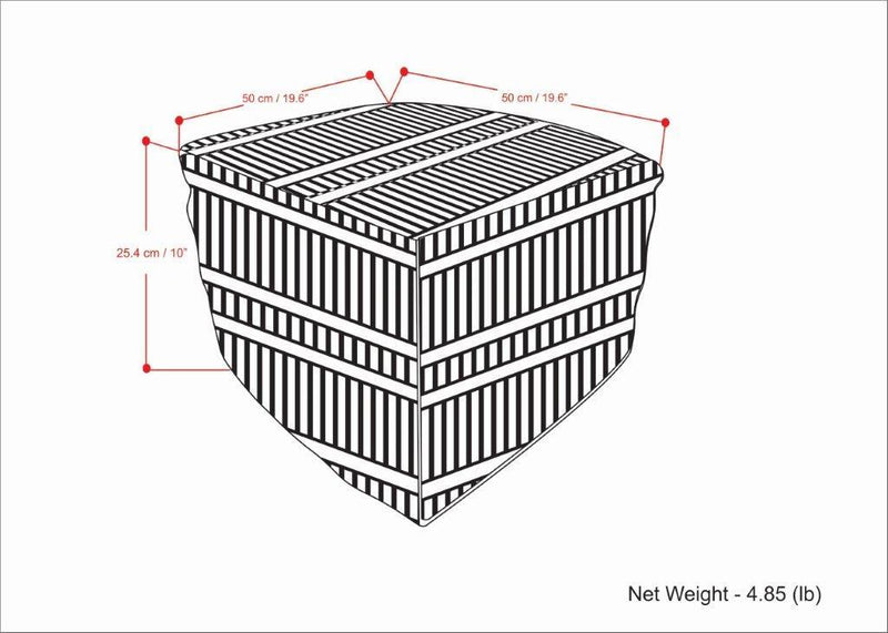 Safford - Square Woven Outdoor / Indoor Pouf - Black / White - R&R Furniture Gallery (Fountain Valley, CA)