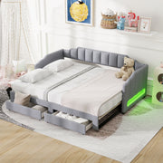 Extendable Daybed With LED Light And 2 Storage Drawers - R&R Furniture Gallery (Fountain Valley, CA)