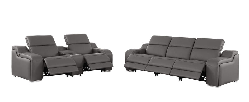 1116 - 6-Piece Modular Power Reclining Sofa And Console Loveseat Set In With 5 Power Recliners & Power Headrests