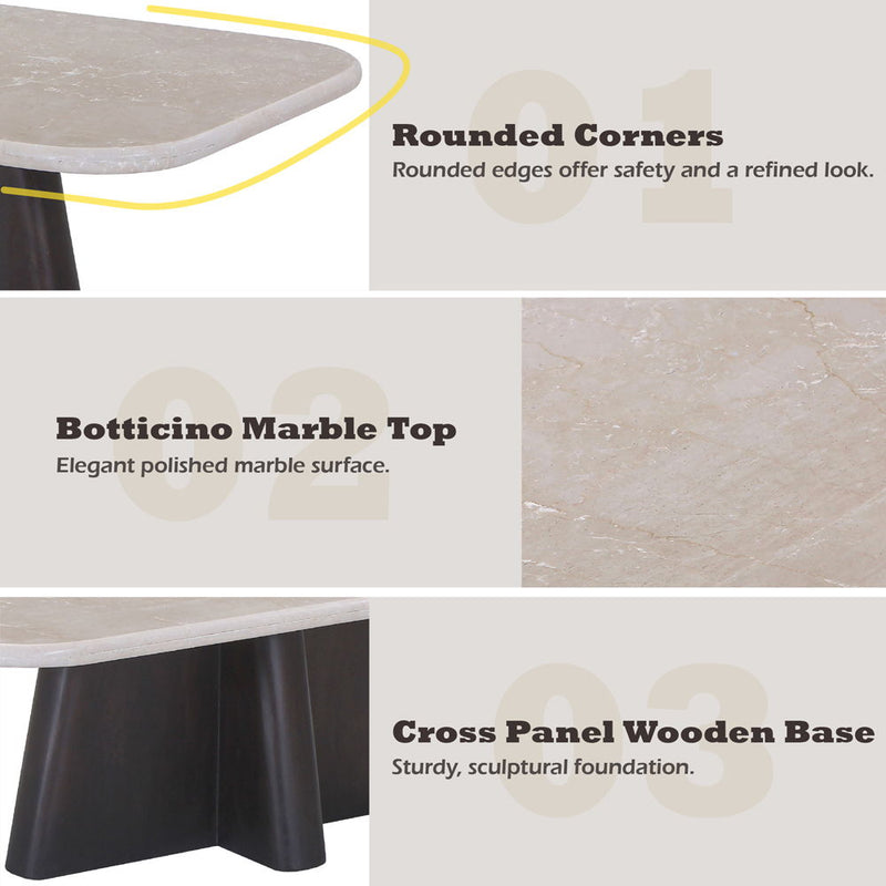 Jacory - Coffee Table With Bottocino Marble Top - Espresso - R&R Furniture Gallery (Fountain Valley, CA)