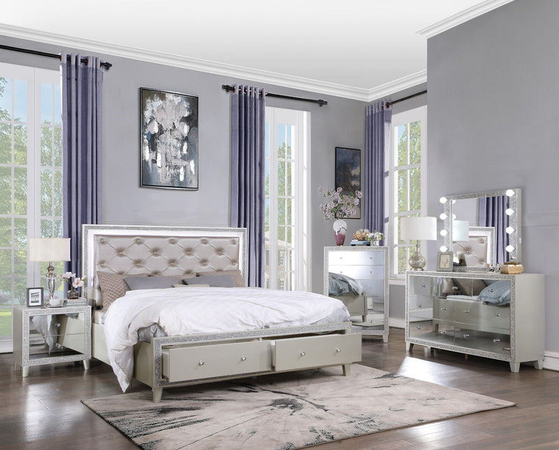 Sliverfluff - Nightstand - Mirrored & Champagne - R&R Furniture Gallery (Fountain Valley, CA)